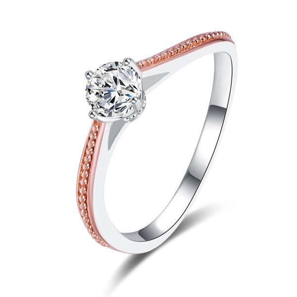 

18K Gold Plated Two Tone Ring, Silver