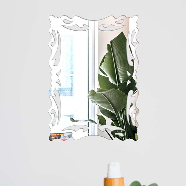 

1pc Mirror Surface Wall Sticker, Silver
