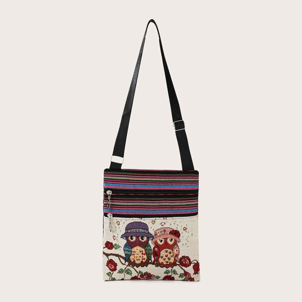 

Tribal Pattern Crossbody Bag, Multicolor