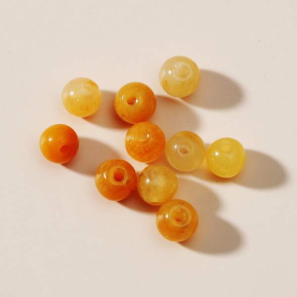 

10pcs Stone DIY Jewelry Accessory, Yellow