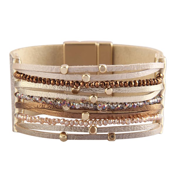 

Bead Detail Layered Bracelet, Gold
