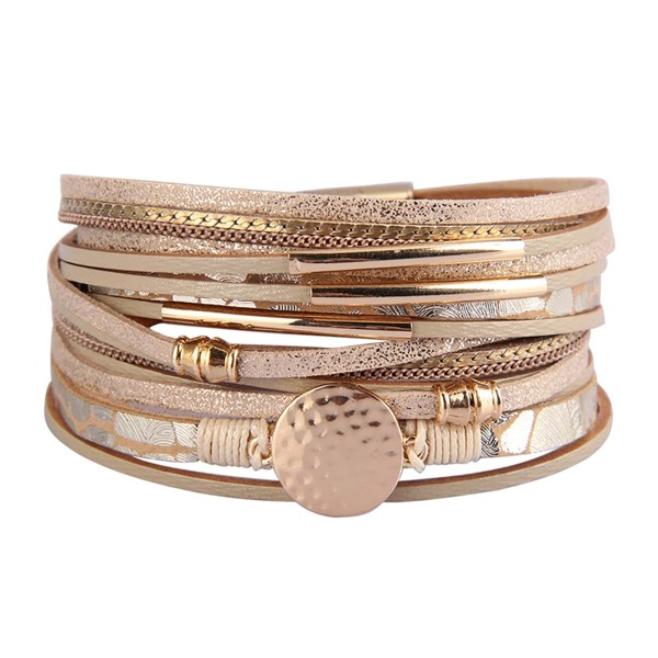 

PU Leather Layered Bracelet, Khaki