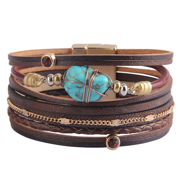 

Bead Decor Layered Bracelet, Brown