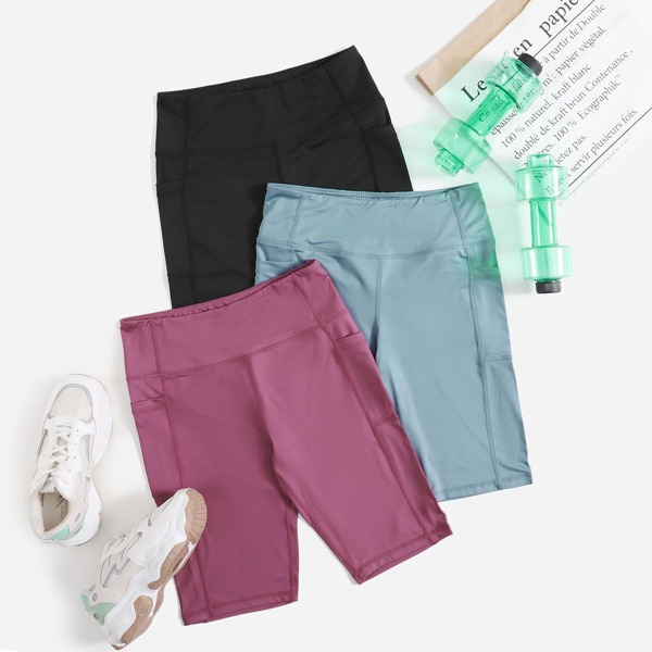 

3pcs Breathable Softness Sports Shorts, Multicolor