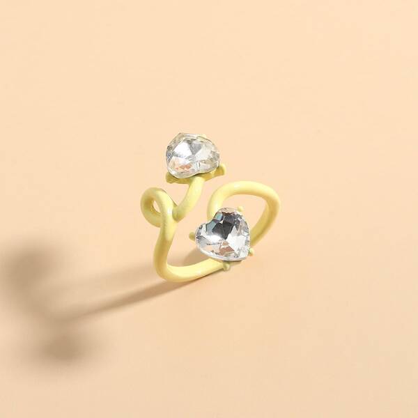 

Heart Rhinestone Decor Ring, Yellow