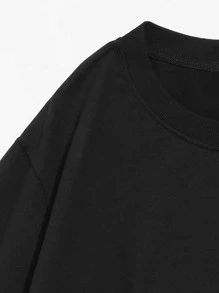 Sweatshirt med Grafiskt Tecknat Tryck - Svart - Visa 4