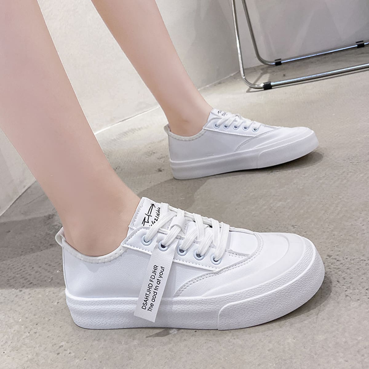 

Letter Graphic Skate Shoes, White
