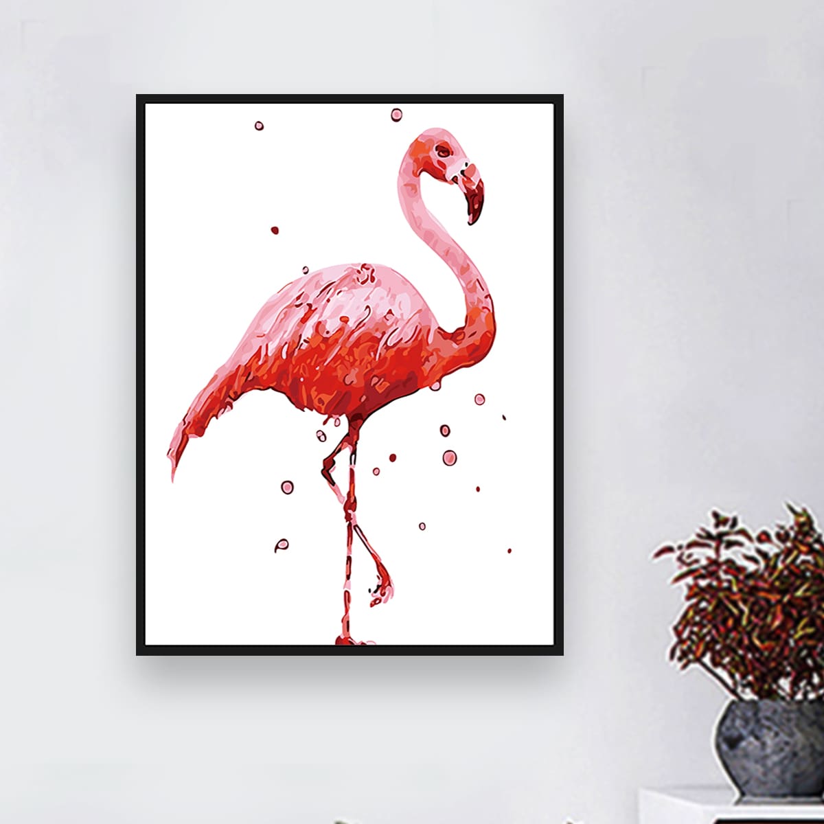 

Flamingo Print DIY Diamond Unframed Painting, Multicolor