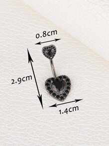 Trái Tim Trang Trí Rốn Bụng Nhẫn Unisex Thời Trang Punk Cơ Thể Trang Sức Khuyên - màu đen - Xem 4