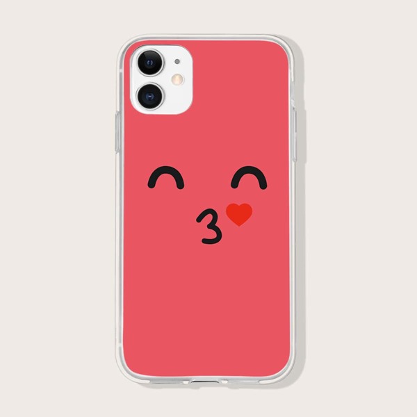 

Smile Pattern Phone Case, Red