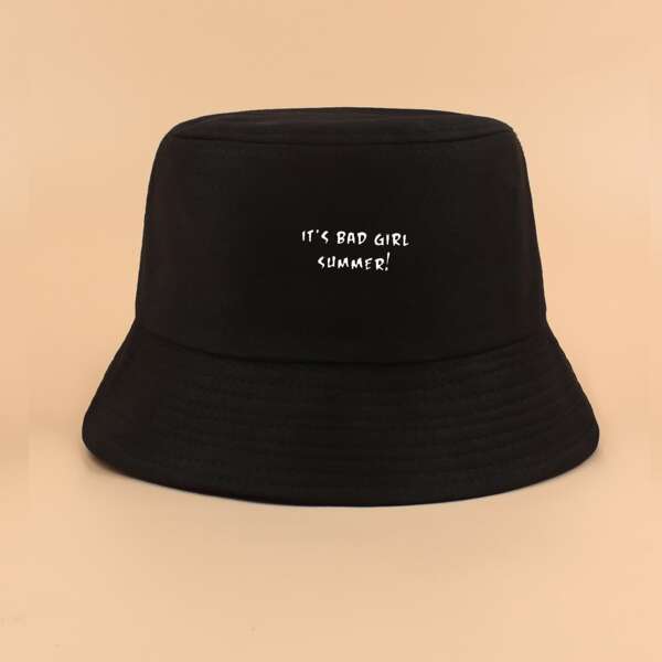 

Letter Graphic Bucket Hat, Black