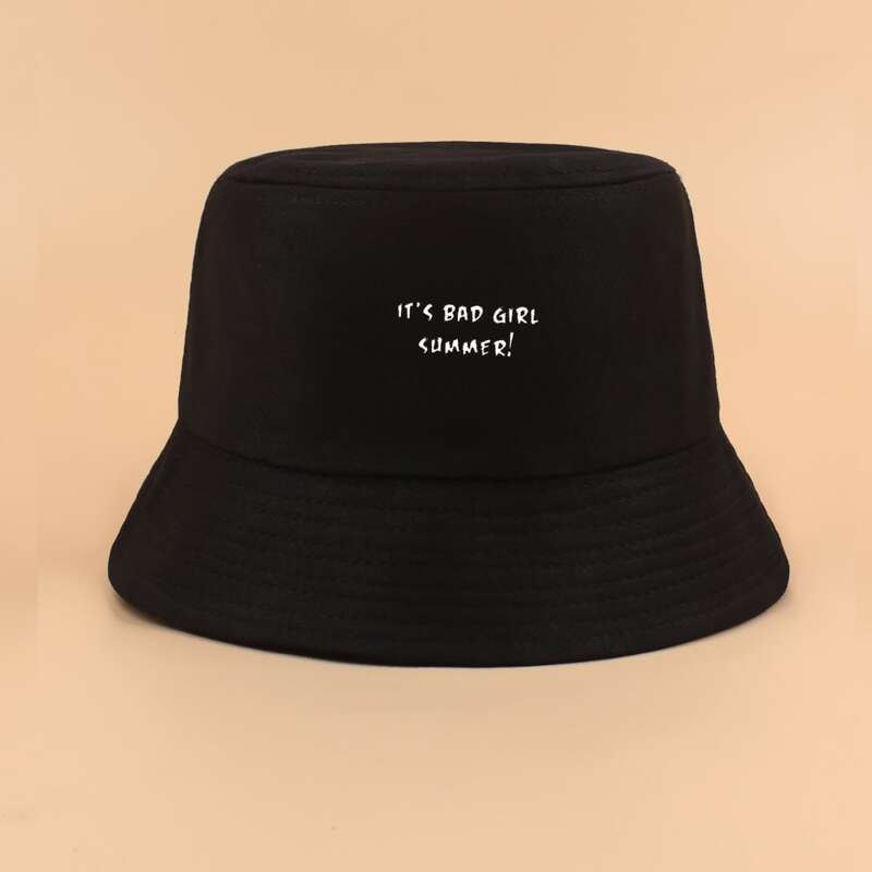

Slogan Graphic Bucket Hat, Black