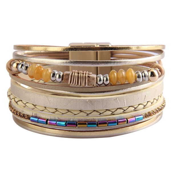 

Bead Detail Layered Bracelet, Khaki