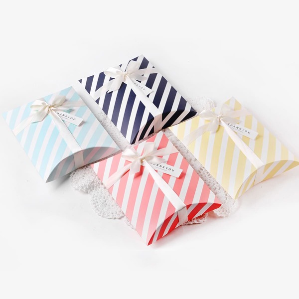 

20pcs Striped Candy Box Set, Multicolor