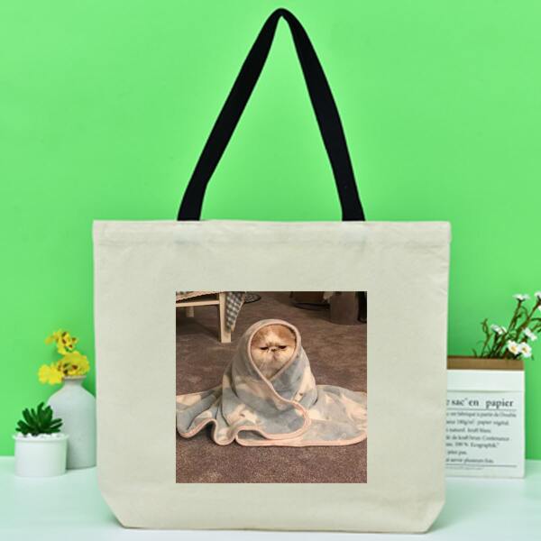 

Cat Graphic Shopper Bag, Beige
