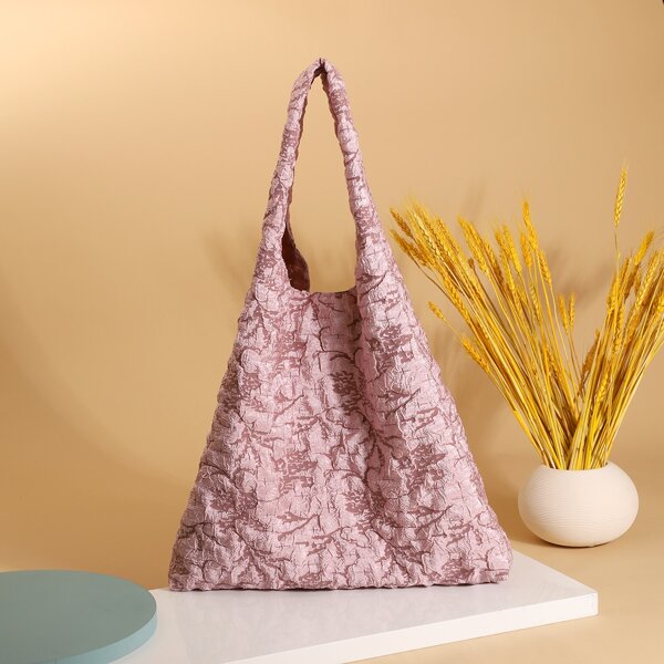 

Embossed Tote Bag, Pink