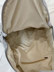 Mochila clásica con bolsillo minimalista delantero - Gris - Ver 5