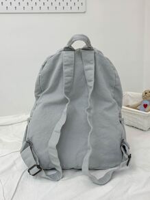 Mochila clásica con bolsillo minimalista delantero - Gris - Ver 6