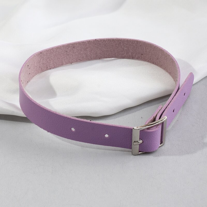 

Solid Buckle Decor Choker, Purple
