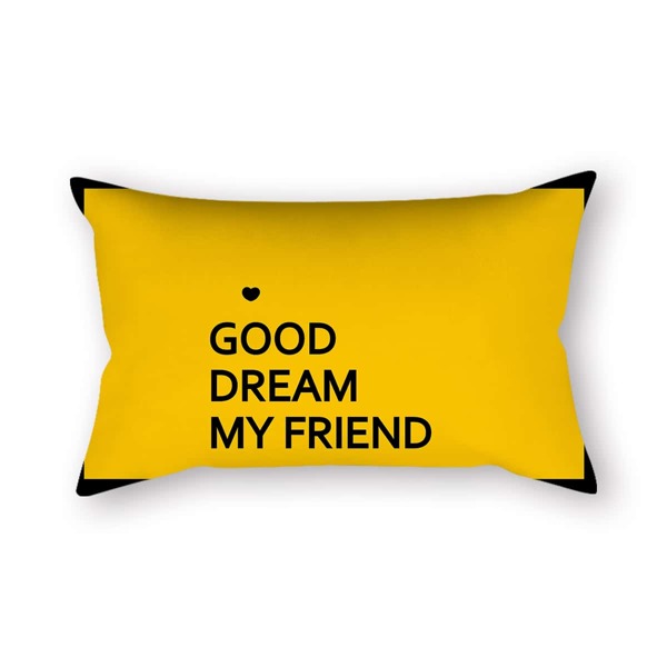 

Letter Graphic Lumbar Pillow Cover Without Filler, Multicolor