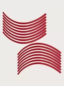 16 件 18 英寸车轮反光贴纸，夜光，适合骑行 - 紅色 - 查看 2