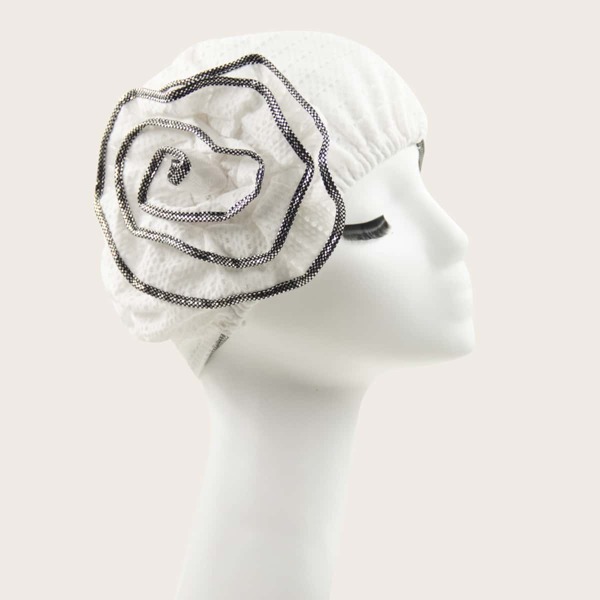 

Bead Decor Hat, White