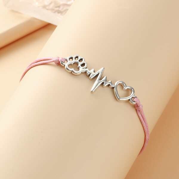 

Heart Detail Bracelet, Pink