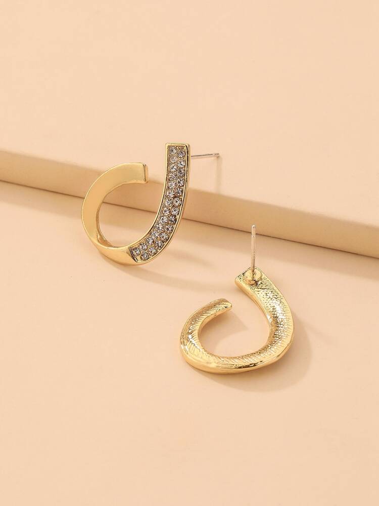 Women Elegant Rhinestone Decor Earrings