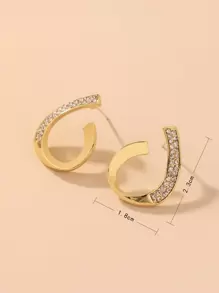 Andkiss Women Elegant Rhinestone Decor Earrings