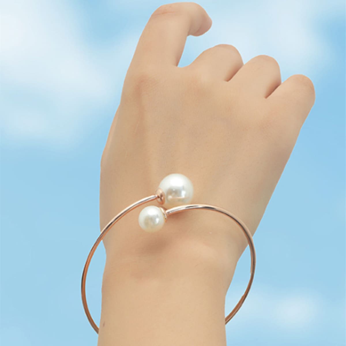 

Faux Pearl Cuff Bracelet, Gold