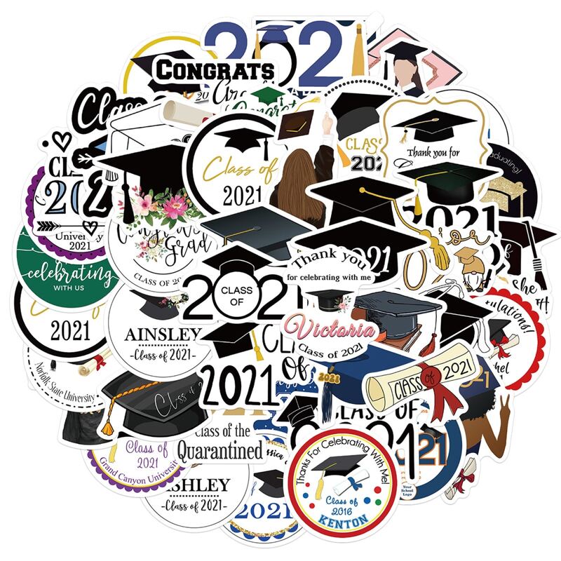 

50pcs Graduation Sticker, Multicolor