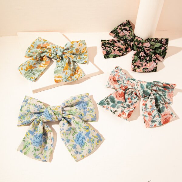 

4pcs Bow Knot Hair Clip, Multicolor