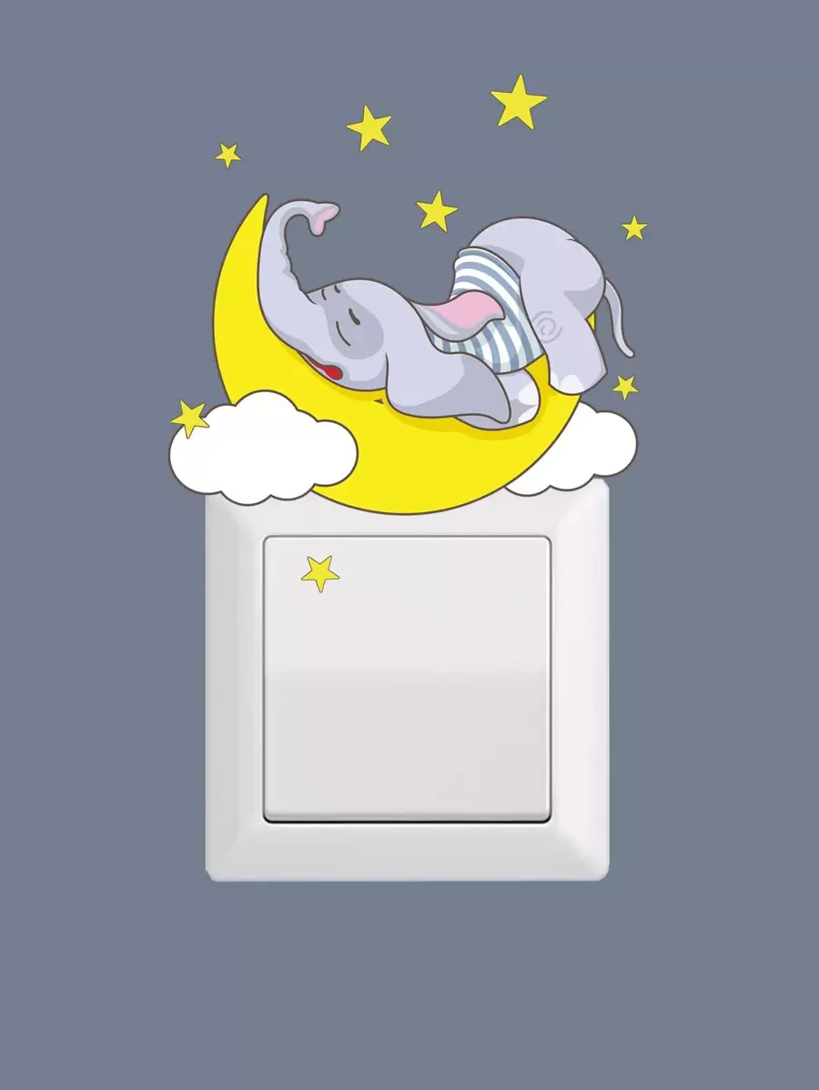 1 hình dán công tắc tường mô hình hoạt hình trẻ em - Nhiều màu - Xem 1