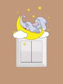 1 hình dán công tắc tường mô hình hoạt hình trẻ em - Nhiều màu - Xem 3