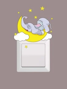 1 hình dán công tắc tường mô hình hoạt hình trẻ em - Nhiều màu - Xem 5