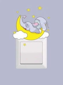 1 hình dán công tắc tường mô hình hoạt hình trẻ em - Nhiều màu - Xem 6