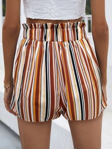 Shorts de rayas con cordón delantero - Multicolor - Ver 2