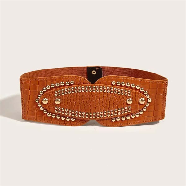 

Studded Decor Corset Belt, Camel