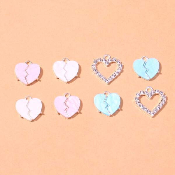 

8pcs Heart DIY Jewelry Accessory, Multicolor