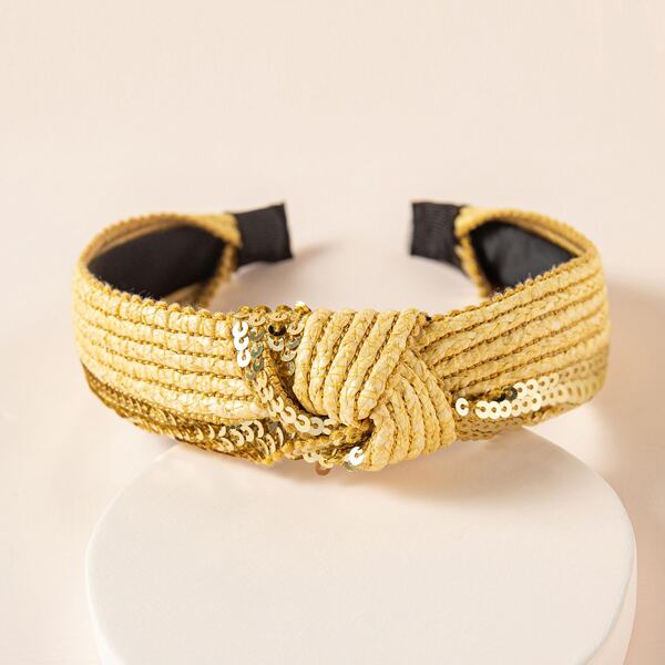 

Knot Design Wide Headband, Yellow