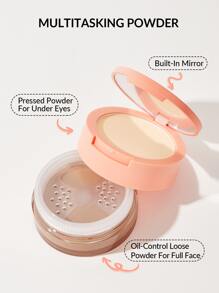 SHEGLAM Insta-Ready Face & Under Eye Setting Powder Duo-Smooth Sand 2 In 1 Brightening Loose Setting Powder Matte Pore-Less Waterproof Powder Brand Beauty Makeup Face Paint Cosmetic For Women Girls Perfect For Winter Spring Ideal For Y2K Fancy Fashion Suitable For Birthday Gift Party Ready Best Color - Smooth Sand - View 4