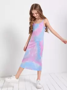 SHEIN Girls Tie Dye Dress - Multicolor - View 1