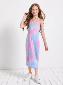 SHEIN Girls Tie Dye Dress - Multicolor - View 3