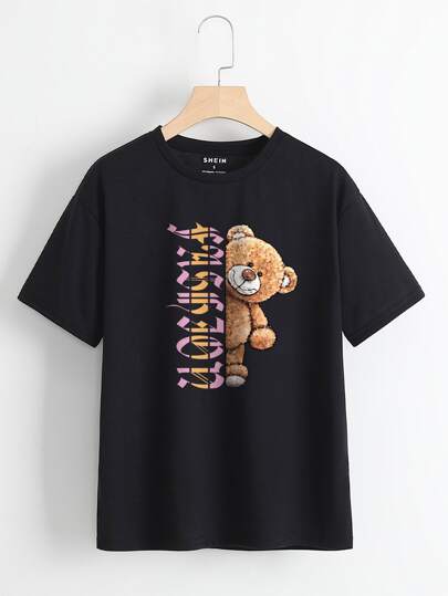 LetterAndBearGraphicTee - Best of SHEIN