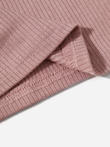 SHEIN 女孩水鑽蘑菇T恤 - 藕粉色 - 查看 3