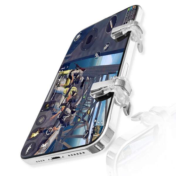 

2pcs Mobile Game Fire Button Gaming Trigger, Clear