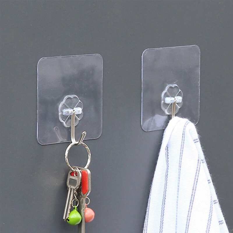 

10pcs Transparent Wall Hook, Multicolor