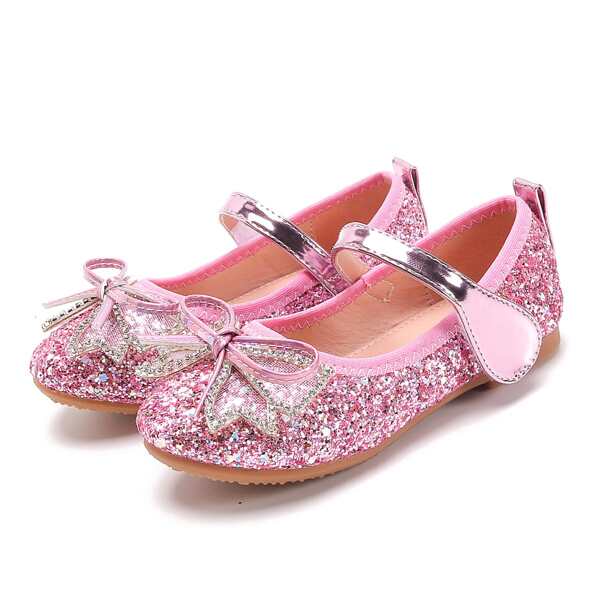 

Toddler Girls Sequins & Bow Decor Mary Janes, Pink