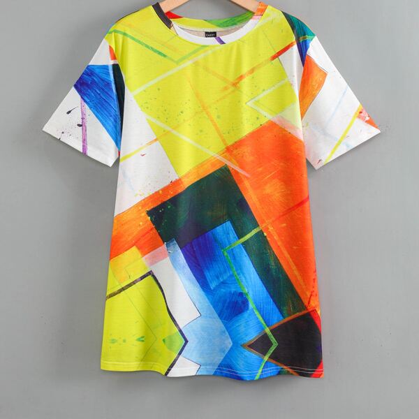 

Plus Geo Print Tee, Multicolor