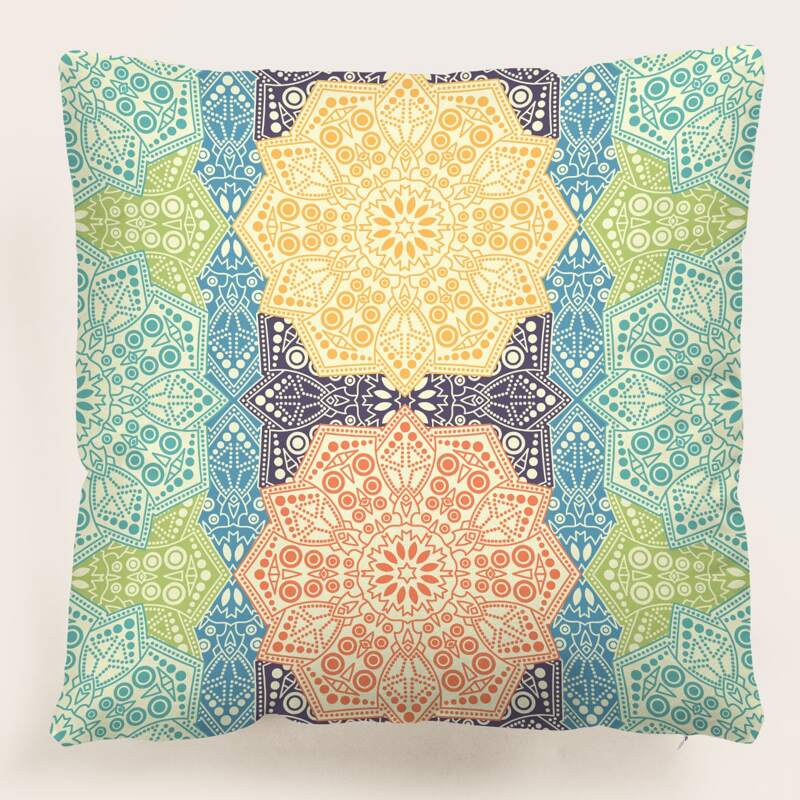 

1pc Floral Cushion Cover Without Filler, Multicolor